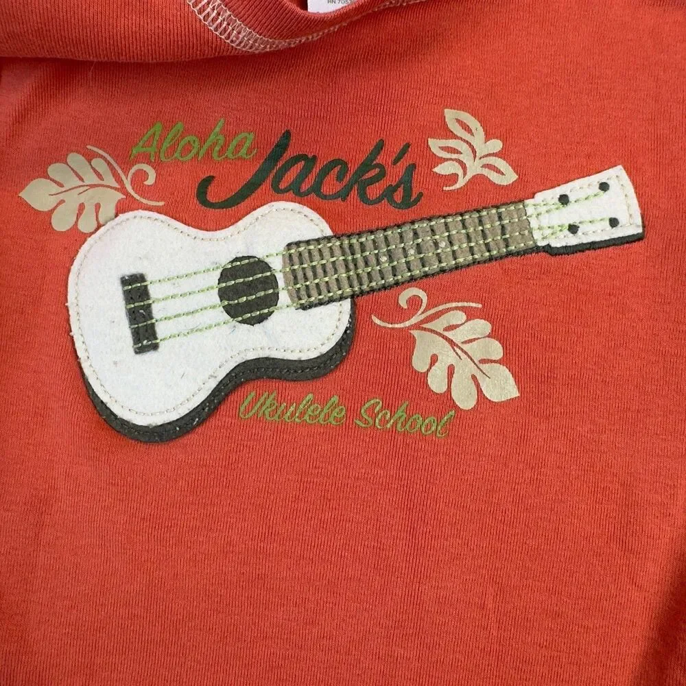 Janie And Jack One Piece Baby 18-24 Months Orange Aloha Hawaiian Guitar Floral
